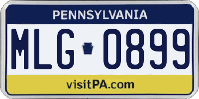 PA license plate MLG0899