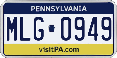 PA license plate MLG0949