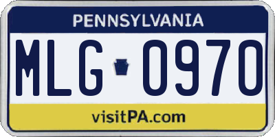 PA license plate MLG0970