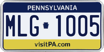 PA license plate MLG1005