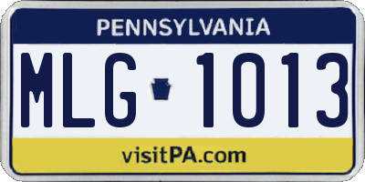 PA license plate MLG1013