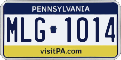 PA license plate MLG1014