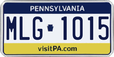 PA license plate MLG1015