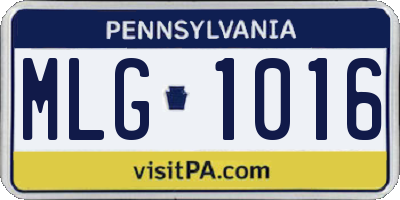 PA license plate MLG1016