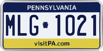 PA license plate MLG1021