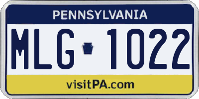 PA license plate MLG1022