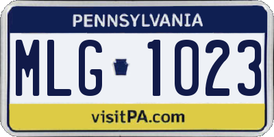 PA license plate MLG1023
