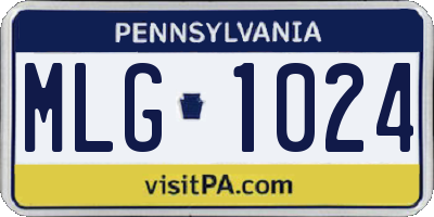 PA license plate MLG1024