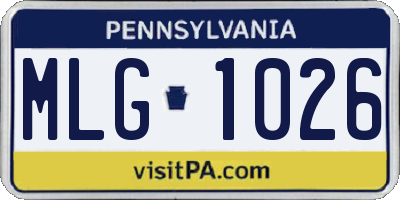PA license plate MLG1026