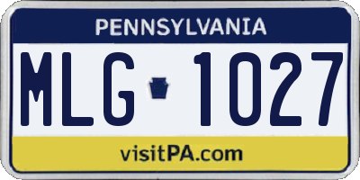 PA license plate MLG1027