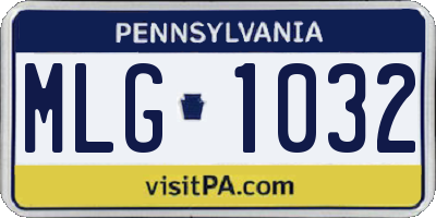 PA license plate MLG1032
