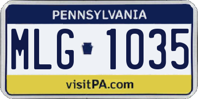 PA license plate MLG1035