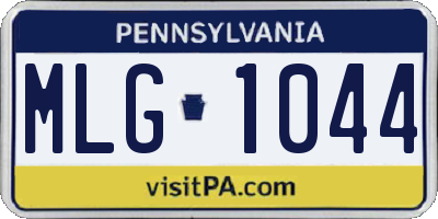 PA license plate MLG1044