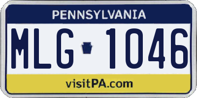 PA license plate MLG1046