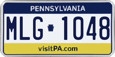 PA license plate MLG1048