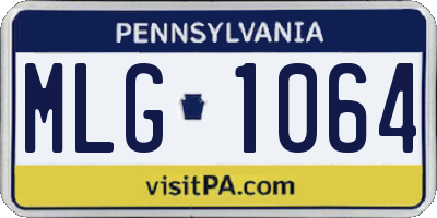 PA license plate MLG1064