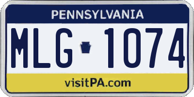 PA license plate MLG1074