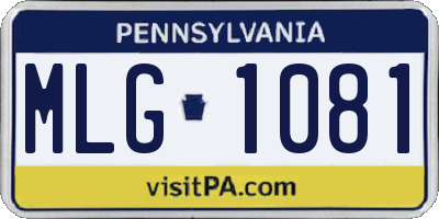 PA license plate MLG1081
