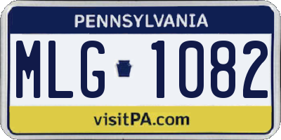 PA license plate MLG1082