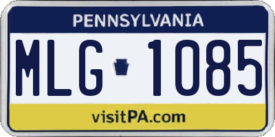 PA license plate MLG1085