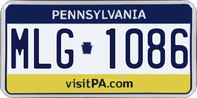 PA license plate MLG1086