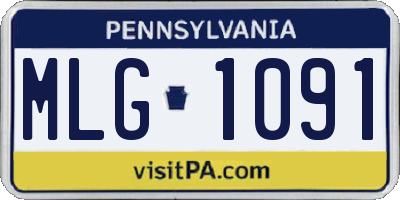 PA license plate MLG1091
