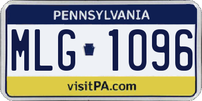 PA license plate MLG1096