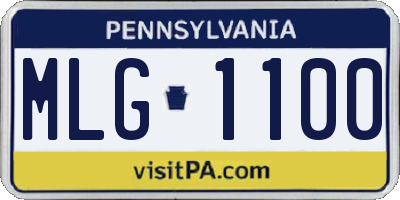 PA license plate MLG1100