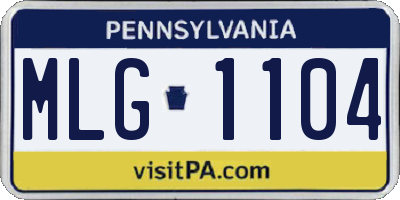 PA license plate MLG1104