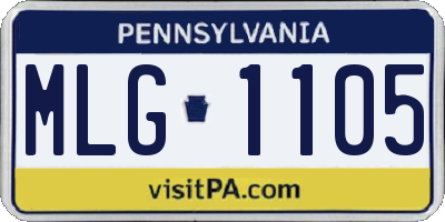 PA license plate MLG1105