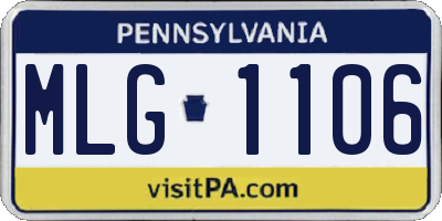 PA license plate MLG1106