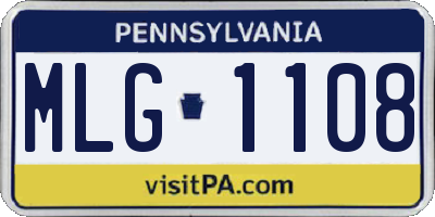 PA license plate MLG1108