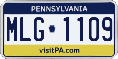 PA license plate MLG1109