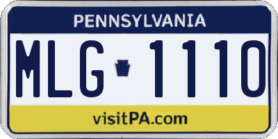 PA license plate MLG1110