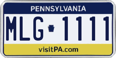 PA license plate MLG1111
