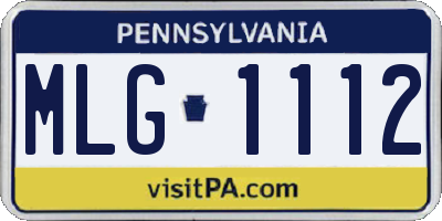 PA license plate MLG1112