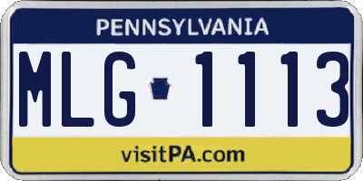 PA license plate MLG1113