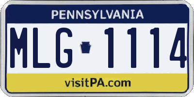 PA license plate MLG1114