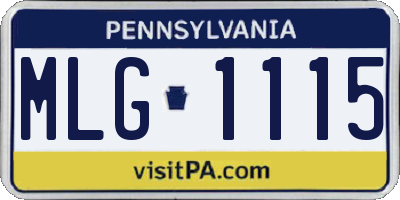 PA license plate MLG1115
