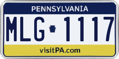 PA license plate MLG1117