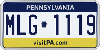 PA license plate MLG1119