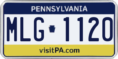 PA license plate MLG1120