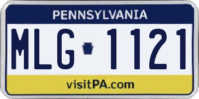 PA license plate MLG1121