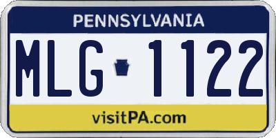 PA license plate MLG1122