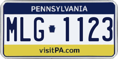 PA license plate MLG1123