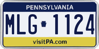 PA license plate MLG1124