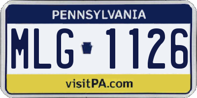 PA license plate MLG1126
