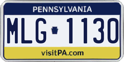 PA license plate MLG1130