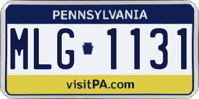 PA license plate MLG1131