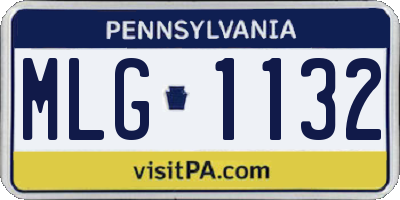 PA license plate MLG1132